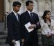 La famille de Jacintha Saldanha : son époux Ben Barboza et ses enfants Junal et Lisha - lors d'une messe à Westminster, le 15 décembre 2012.