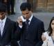 La famille de Jacintha Saldanha : son époux Ben Barboza et ses enfants Junal et Lisha - lors d'une messe à Westminster, le 15 décembre 2012.