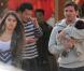 Lionel Messi et sa compagne Antonella Roccuzzo avec leur petit Thiago, le lundi 10 décembre 2012 à Barcelone.