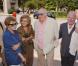 Jean Topart (à droite) avec Françoise Christophe, Nicole Courcel et Georges Wilson lors des obsèques de Suzanne Flon au Père Lachaise le 21 juin 2005