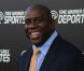 Magic Johnson lors de la soirée de lancement des chaînes Time Warner Cable Sportsnet et Time Warner Cable Deportes Networks au Time Warner Cable Sports Studios d'El Segundo à Los Angeles le 1er octobre 2012