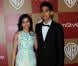 Freida Pinto et Dev Patel lors de la soirée Warner Bros. qui se déroulait après la cérémonie des Golden Globes 2013, au Beverly Hilton Hotel à Los Angeles, le 13 janvier 2013