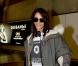 Shy'm arrive à l'aéroport de Nice, avant de filer vers Cannes pour les NRJ Music Awards, le 25 janvier 2013.