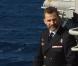 Le prince Felipe d'Espagne à bord du porte-avions Prince des Asturies au large de Cadix le 6 février 2013, pour la cérémonie d'adieu au bâtiment.