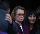 Dominique Lavanant à l'enterrement de Frédéric Botton