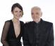 Charles Aznavour et Elodie Frégé lors de l'enregistrement de l'émission Hier Encore à l'Olympia (diffusée le 2 mars) à Paris le 10 janvier 2013