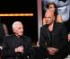 Charles Aznavour, Tal, Elodie Frégé et Pascal Obispo lors de l'enregistrement de l'émission Hier Encore à l'Olympia (diffusée le 2 mars) à Paris le 10 janvier 2013
