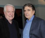 André Dussollier a salué Serge Lama après son concert anniversaire qui s'est déroulé à L'Olympia le 11 février 2013.