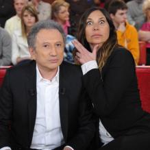 Michel Drucker et Zazie lors de l'enregistrement de Vivement Dimanche le 13 mars 2013, émission diffusée le 17 mars 2013 sur France 2