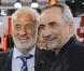 Jean-Paul Belmondo et Antoine Duléry  - Enregistrement de l'émission " Vivement Dimanche" consacrée à Jean-Paul Belmondo à Paris le 10 avril 2013, diffusion le 14 avril.