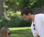 Tobey Maguire avec son épouse Jen Meyers et leur fille Ruby