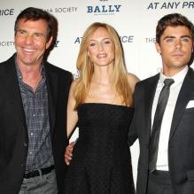 Dennis Quaid, Heather Graham et Zac Efron lors de la projection du film At Any Price à New York le 18 avril 2013.