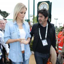 Adriana Karembeu et son amoureux André Ohanian assistaient le 20 avril 2013 aux demi-finales du Rolex Masters 1000 de Monte-Carlo, opposant Nadal à Tsonga et Djokovic à Fognini.