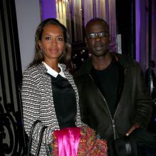 Lilian Thuram et Karine Le Marchand ont assisté à la soirée Stand up for African Mothers à Paris le 19 Novembre 2012.