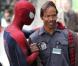Andrew Garfield et Jamie Foxx pendant le tournage de The Amazing Spider-Man 2 à New York le 28 avril 2013.