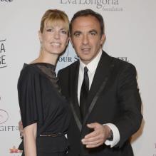 Nikos Aliagas et sa compagne Tina Grigoriou lors de la 4e édition du "Global Gift Gala", coprésidée par Eva Longoria et présentée par Nikos Aliagas au Georges V le 13 mai 2013 à Paris