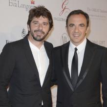 Patrick Fiori et Nikos Aliagas à la 4e édition du Global Gift Gala, copresidée par Eva Longoria et presentée par Nikos Aliagas, au George V à Paris le 13 mai 2013.