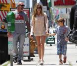 Christian Audigier, son fils Rocco et sa petite amie Nathalie Sorensen vont déjeuner au restaurant mexicain à Santa Monica, le 21 mai 2013.