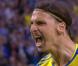 Zlatan Ibrahimovic, très ému après avoir inscrit un pénalty face aux Îles Féroé le 11 juin 2013 à Solna