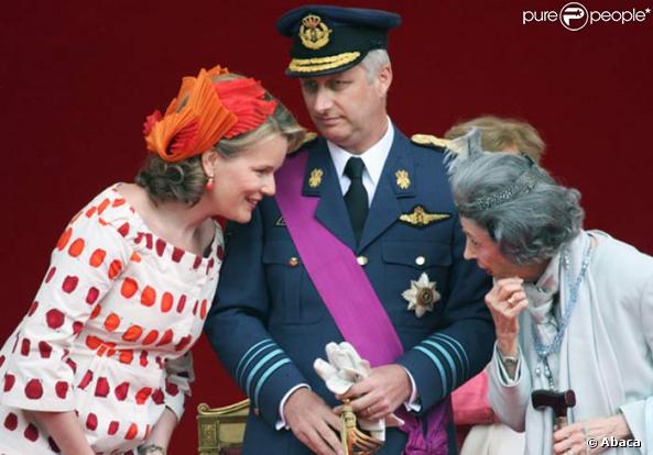 La Princesse Mathilde, le Prince Filip et la Reine Fabiola