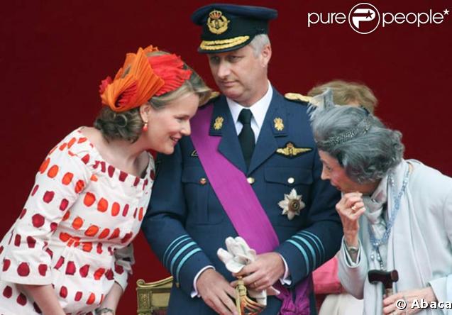 La Princesse Mathilde, le Prince Filip et la Reine Fabiola