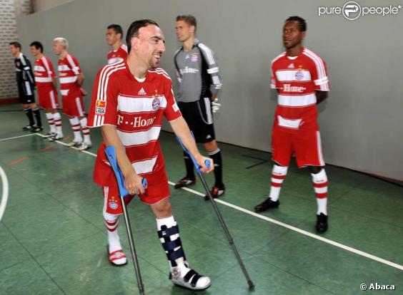 Franck Ribéry avec ses coéquipiers pour les photos d'avant-saison