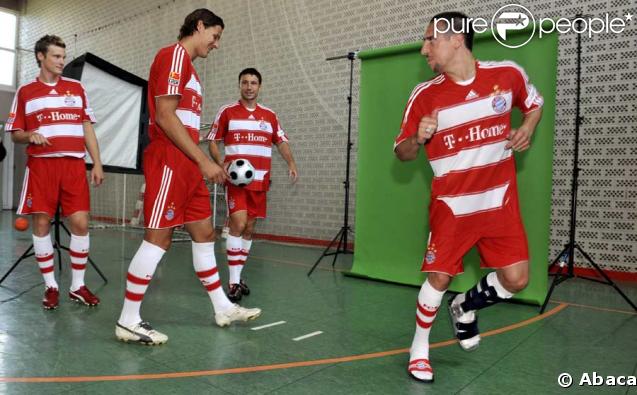 Franck Ribéry avec ses coéquipiers pour les photos d'avant-saison