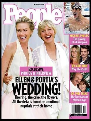 Ellen DeGeneres et sa compagne Portia de Rossi en couverture de People