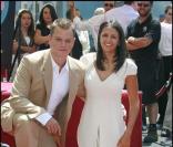 Matt Damon et sa femme Luciana lors de l'inauguration de son etoile sur le Walk of Fame a Hollywood