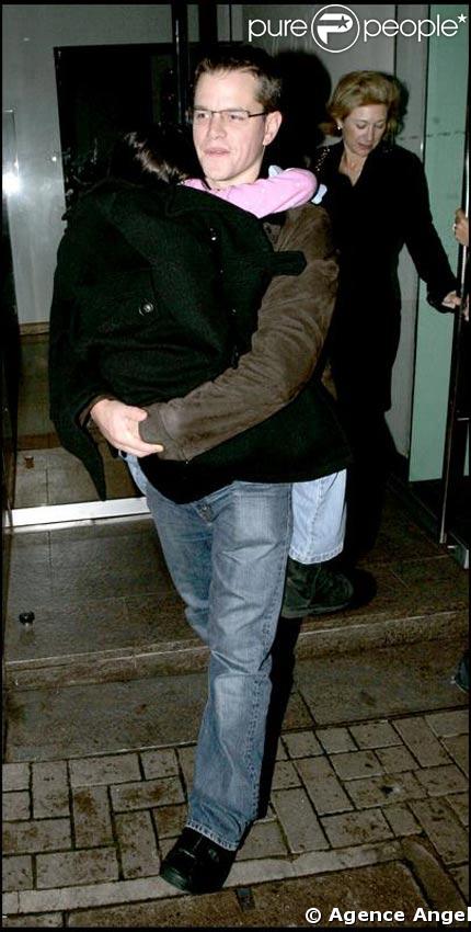 Matt Damon avec sa fille Isabella