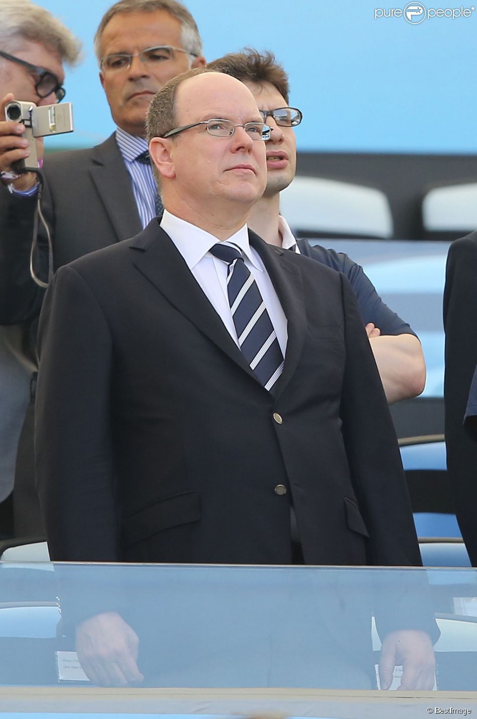 Príncipe Albert de Mônaco participou da partida da França contra o & # 039; a Alemanha, no Rio de Janeiro, Brasil, 04 de julho de 2014.