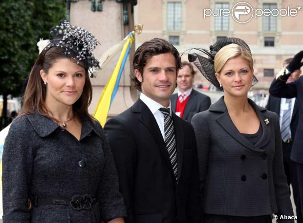 La princesse Victoria, le prince Carl Philip, la princesse Madeleine