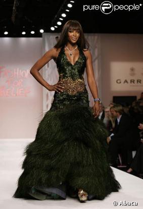 Naomi Campbell au Fashion For Relief à Londres, le 17/09/08