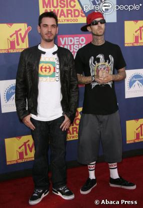 DJ AM et Travis Barker lors des MTV Video Music Awards le 7 Septembre 2008