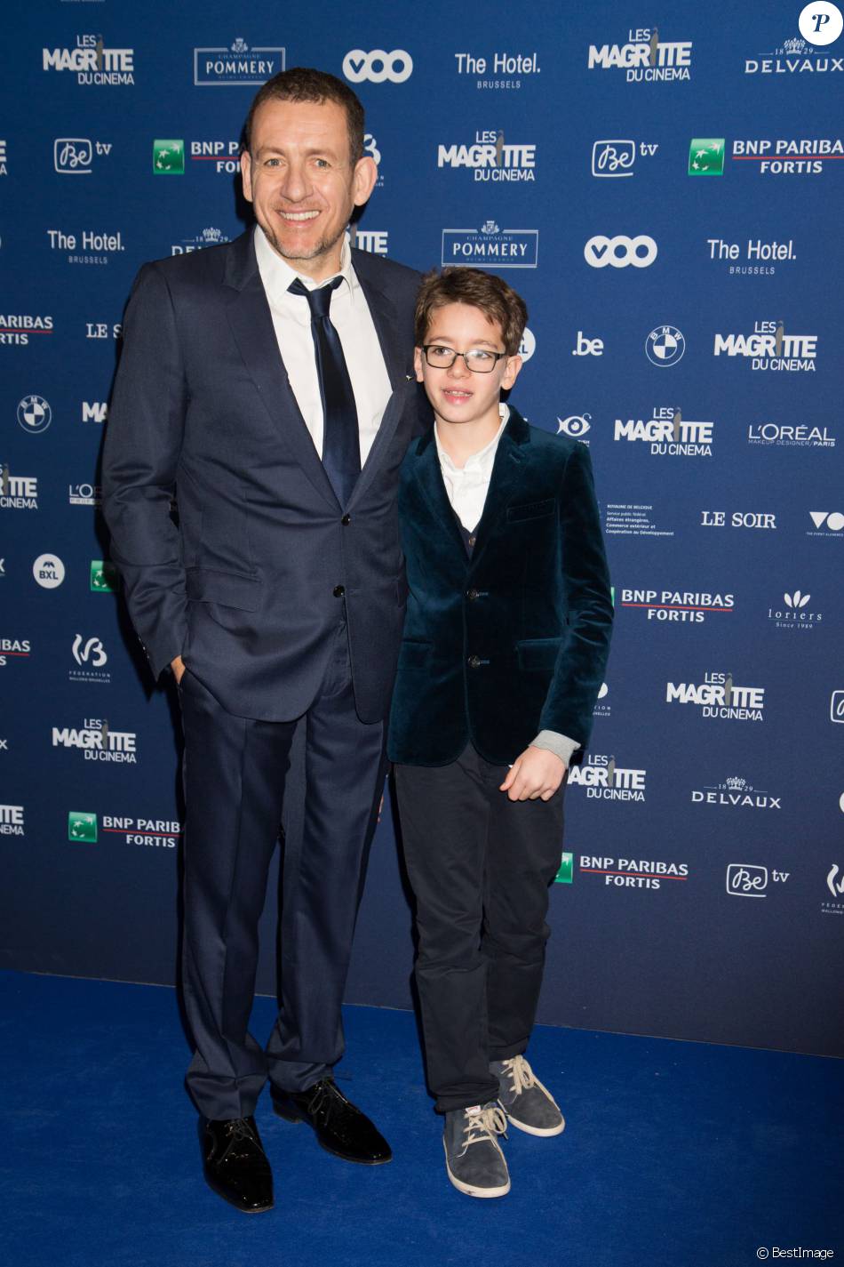 Dany Boon et son fils Eytan - 6ème édition des prix Magritte du cinéma à Bruxelles en Belgique le 6 février 2016.