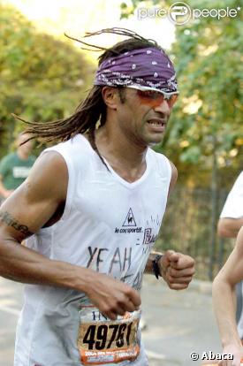 Yannick Noah lors du marathon  de New York en 2005