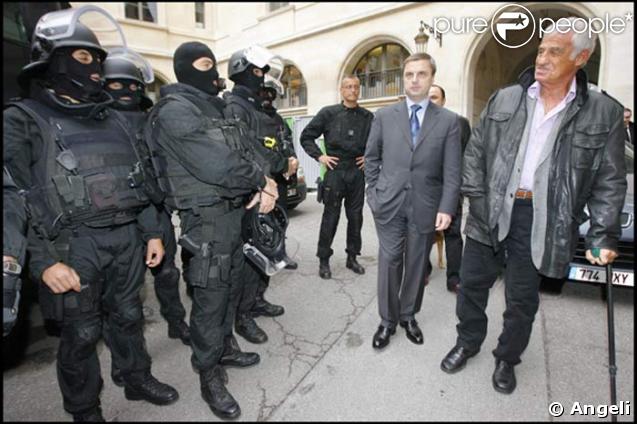 Jean-Paul Belmondo et Christian Flaesch, le directeur de la police judiciaire