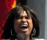 Jennifer Hudson chante l'hymne americain a la convention democrate a Denver en Aout 2008