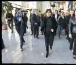 Rachida Dati et Nathalie Kosciusko-Morizet à Cernay (Haut-Rhin) le vendredi 14 novembre dans la matinée. Rencontre débat avec les habitants de quartier.
