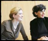 Rachida Dati et Nathalie Kosciusko-Morizet à Cernay (Haut-Rhin) le vendredi 14 novembre dans la matinée. Rencontre débat avec les habitants de quartier.