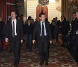 Nicolas Sarkozy arrive au noël de l'Elysée