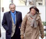 François et Conrada de la Brosse rendent visite à Rachida Dati à la clinique de la Muette, le 4/01/09 