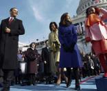 La famille Obama lors de la cérémonie d'investiture 