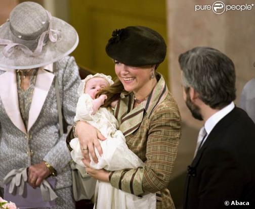 Le baptême de la petite Emma Tallulah Behn, dans la chapelle du Palais Royal d'Oslo. 20/01/09 