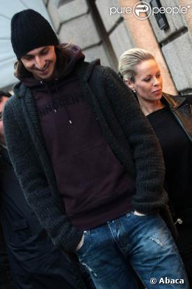 Zlatan Ibrahimovic et sa compagne Helena Seger à Milan