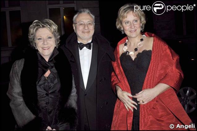 Françoise Laborde, son époux et Nadine Morano au dîner de Gala du Prix d'Amérique Marionnaud. 24/01/09