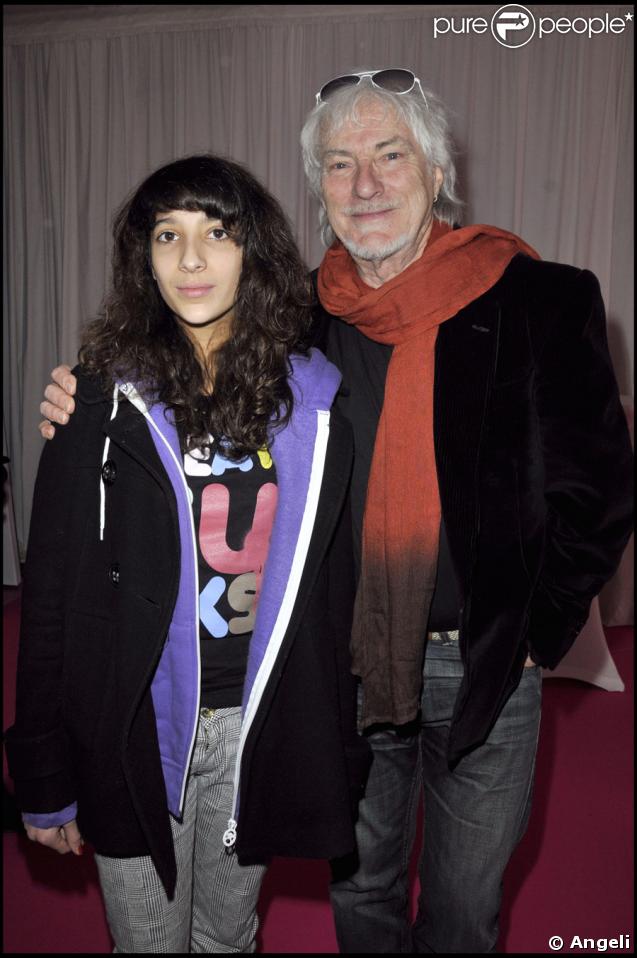 Hugues Aufray et sa petite-fille au Prix d'Amérique Marionnaud, le 25/01/09