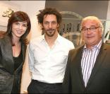 Caroline Barclay, Tomer Sisley et Marc Theze (manager) au dîner annuel de l'hôtel Guanahani. 28/01/09