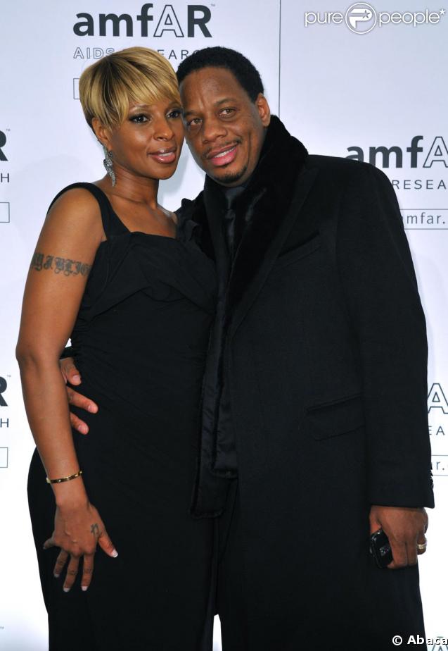 May J. Blige et son mari à l'amfAR hier soir à New York