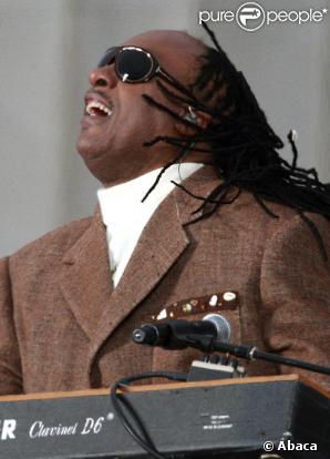 Stevie Wonder lors de l'intronisation de Barack Obama à la Maison Blanche